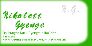 nikolett gyenge business card